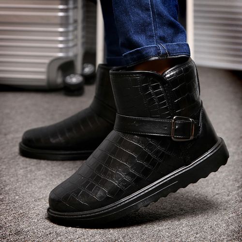 Boots - chaussures en PU ronde pour hiver - loisir - semelle caoutchouc - Ref 957723
