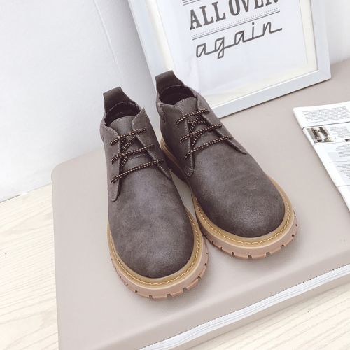 Boots - chaussures en Microfiber ronde pour printemps - semelle caoutchouc - Ref 957727