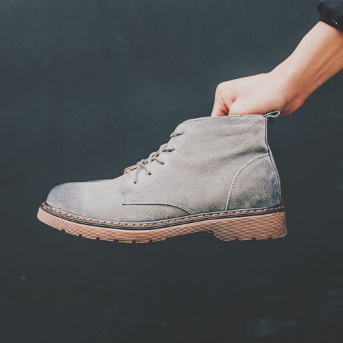Boots - chaussures dont première couche de peau de porc ronde pour hiver - tendance des jeunes - semelle caoutchouc - Ref 95773