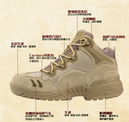 Boots militaires MTGHUM en cuir de vache fendu - Ref 1396952