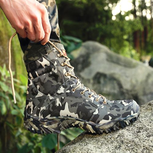 Boots militaires pour homme en Nylon + cuir - dérapage Ref 1396967