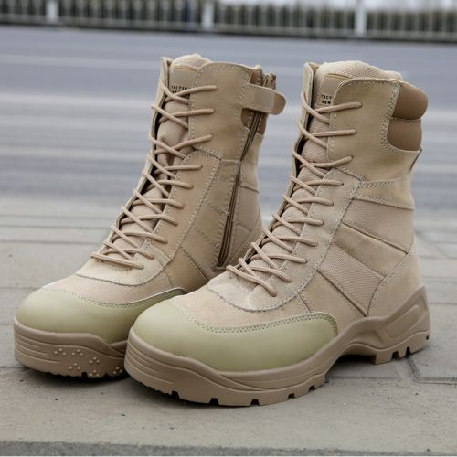 Boots militaires pour homme en cuir de vache fendu - dérapage Ref 1397469