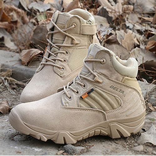 Boots militaires pour homme en cuir de vache fendu - dérapage Ref 1397537