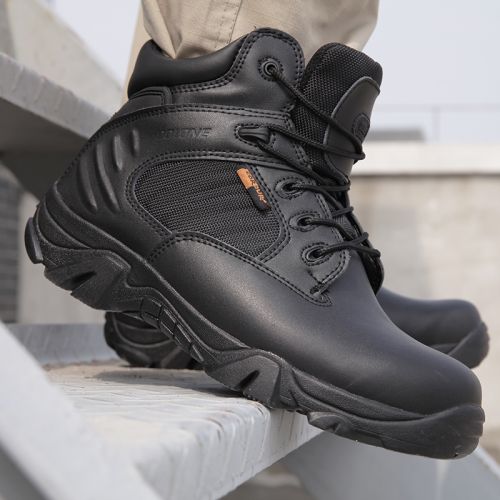 Boots militaires pour homme en cuir de vache fendu - dérapage Ref 1397589