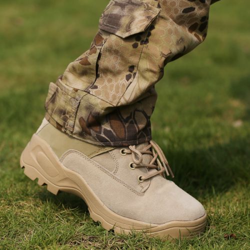 Boots militaires pour homme en cuir de vache fendu - amortissement Ref 1398136