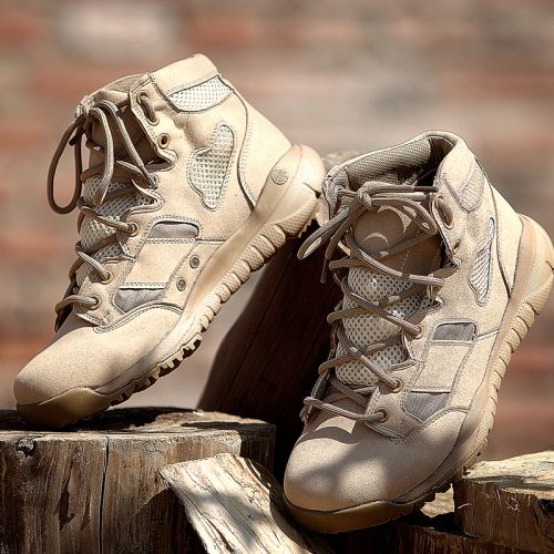 Boots militaires en cuir de vache fendu - amortissement Ref 1398300