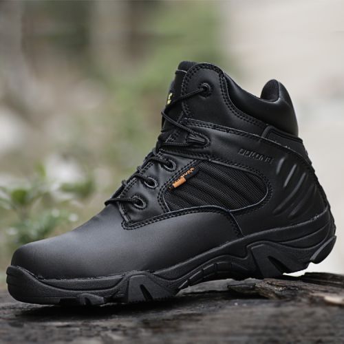 Boots militaires pour homme en cuir de vache fendu - dérapage Ref 1398476