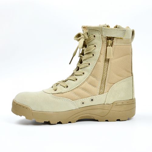 Boots militaires en PU + Lycra - Ref 1398650