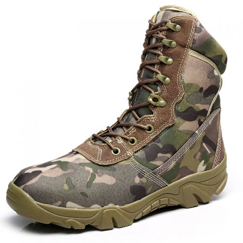 Boots militaires pour Lovers en Nylon + cuir - dérapage Ref 1398831