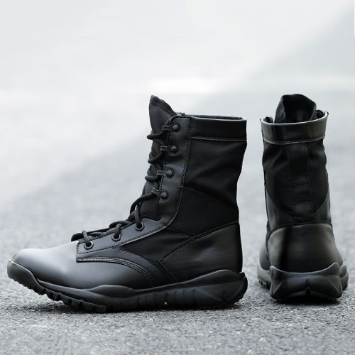 Boots militaires en cuir de vache fendu - porter Ref 1398981