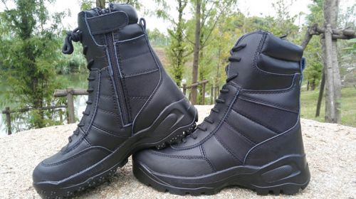 Boots militaires en cuir de vache fendu - porter Ref 1399018