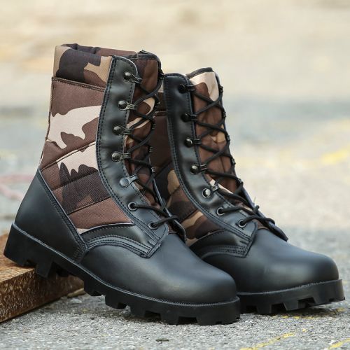 Boots militaires en cuir de vache fendu - amortissement Ref 1399315