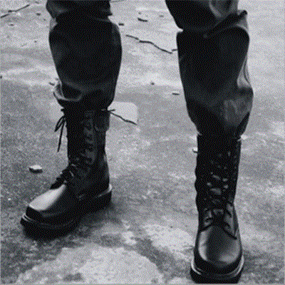 Boots militaires pour homme en cuir - porter Ref 1399907