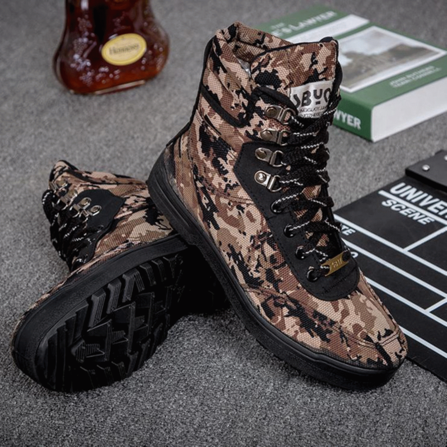 Boots militaires pour homme en toile - dérapage Ref 1400014