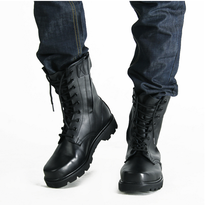 Boots militaires pour homme en cuir - porter Ref 1400165