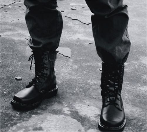 Boots militaires pour homme en cuir - choc Ref 1400717