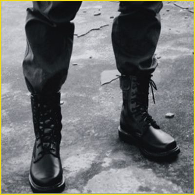 Boots militaires pour homme en cuir - porter Ref 1401169
