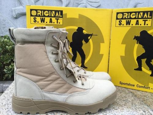 Boots militaires pour homme SWAT en cuir de vache fendu - dérapage Ref 1401460