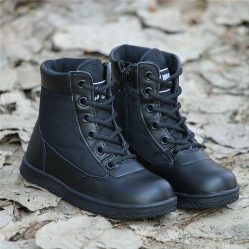 Boots militaires pour enfant en cuir de vache fendu - porter Ref 1401891