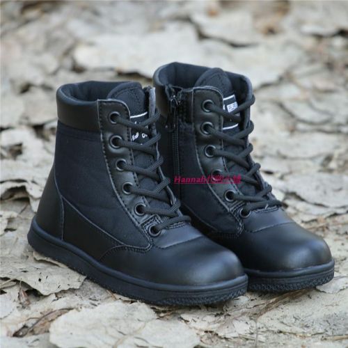 Boots militaires pour enfant en cuir de vache fendu - porter Ref 1401915