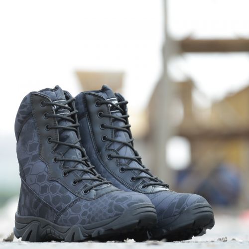 Boots militaires en Nylon + cuir - lumière Ref 1402024