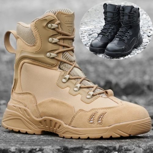 Boots militaires en cuir de vache fendu - porter Ref 1402033