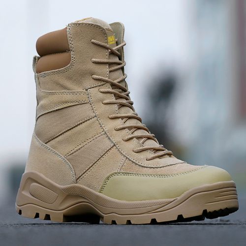 Boots militaires pour homme en cuir de vache fendu - dérapage Ref 1402062