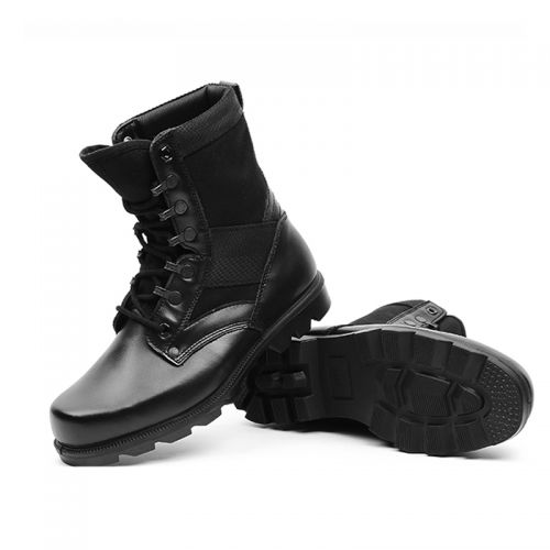 Boots militaires pour homme en cuir de vache fendu - Ref 1402180