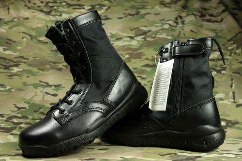 Boots militaires en cuir de vache fendu - choc Ref 1402273