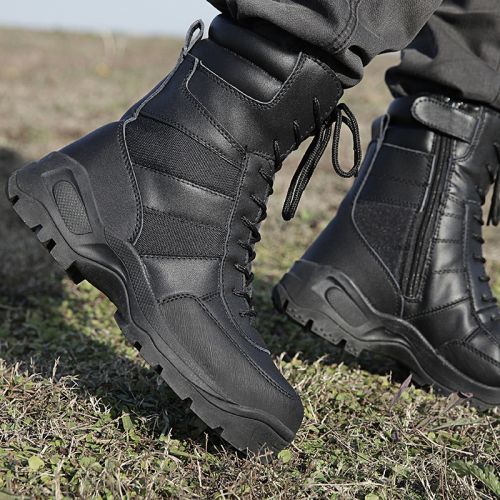 Boots militaires en cuir de vache fendu - encapsulé Ref 1402311