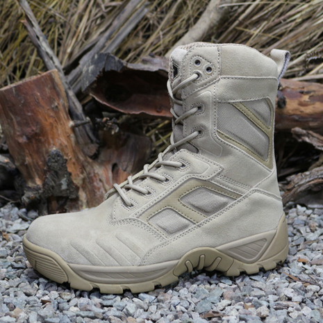 Boots militaires pour Lovers en Cuir + mesh - Ref 1402336