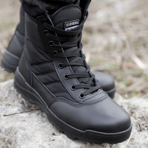 Boots militaires pour homme en cuir de vache fendu - porter Ref 1402545