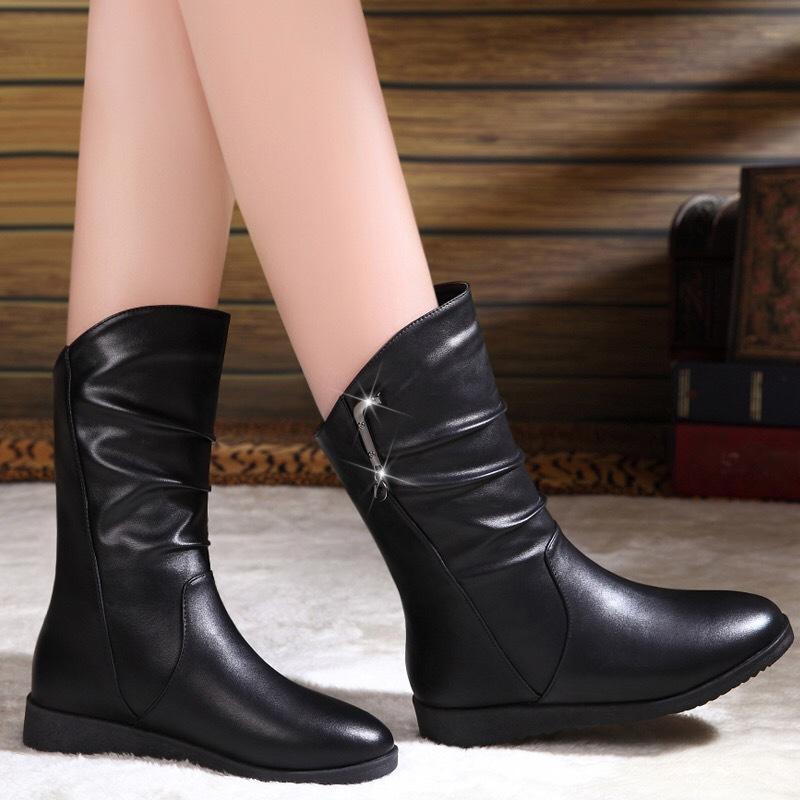 Bottes femme en PU artificiel - Ref 3354406