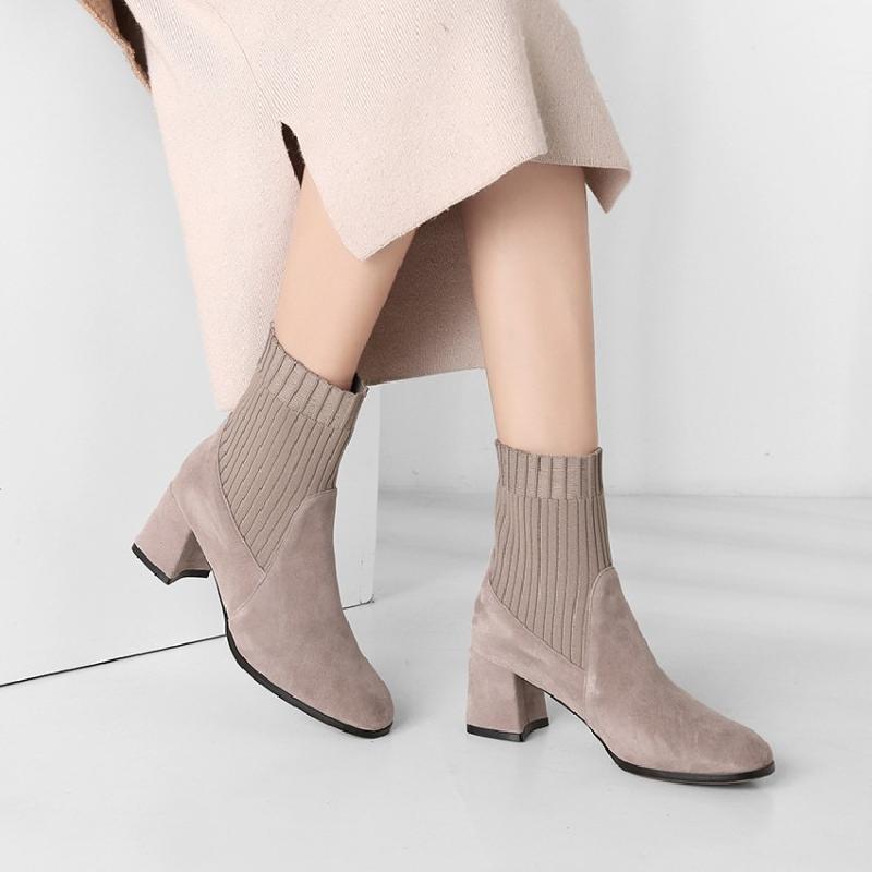 Bottes femme en Mouton daim - Ref 3354440