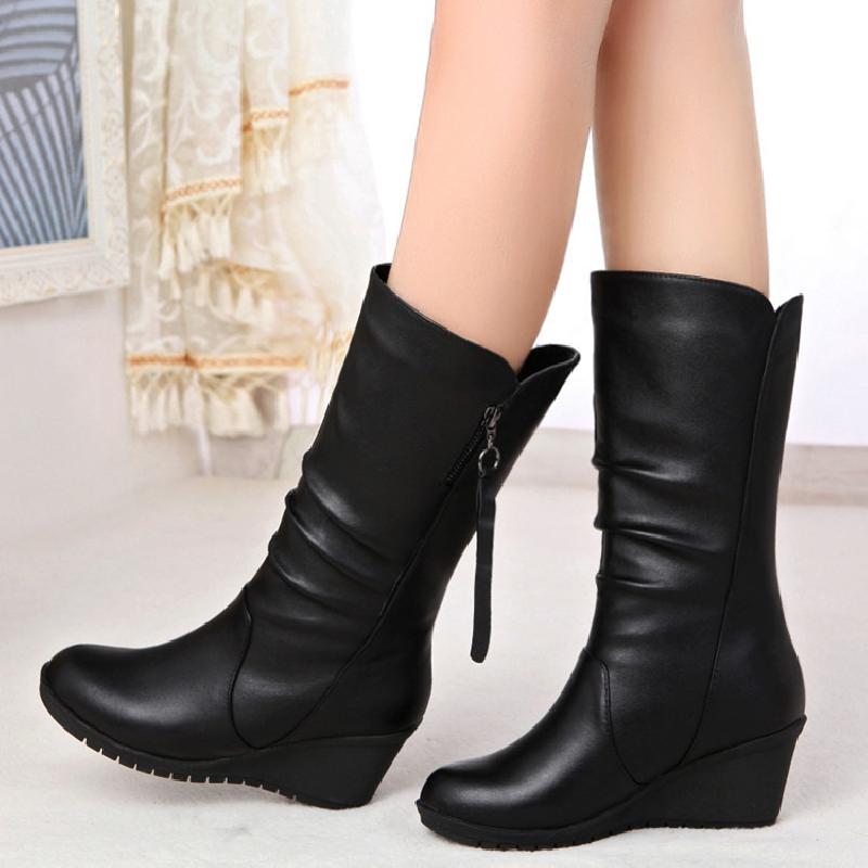 Bottes femme en PU artificiel - Ref 3354592
