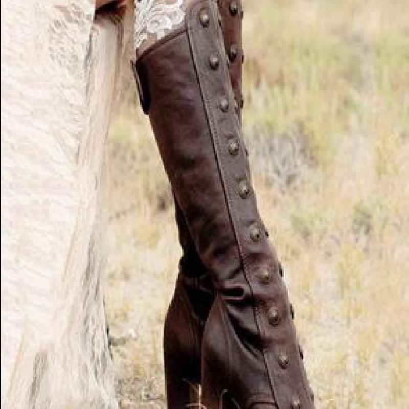 Bottes femme en PU artificiel - Ref 3354679