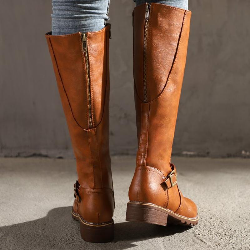 Bottes femme en PU artificiel - Ref 3354843