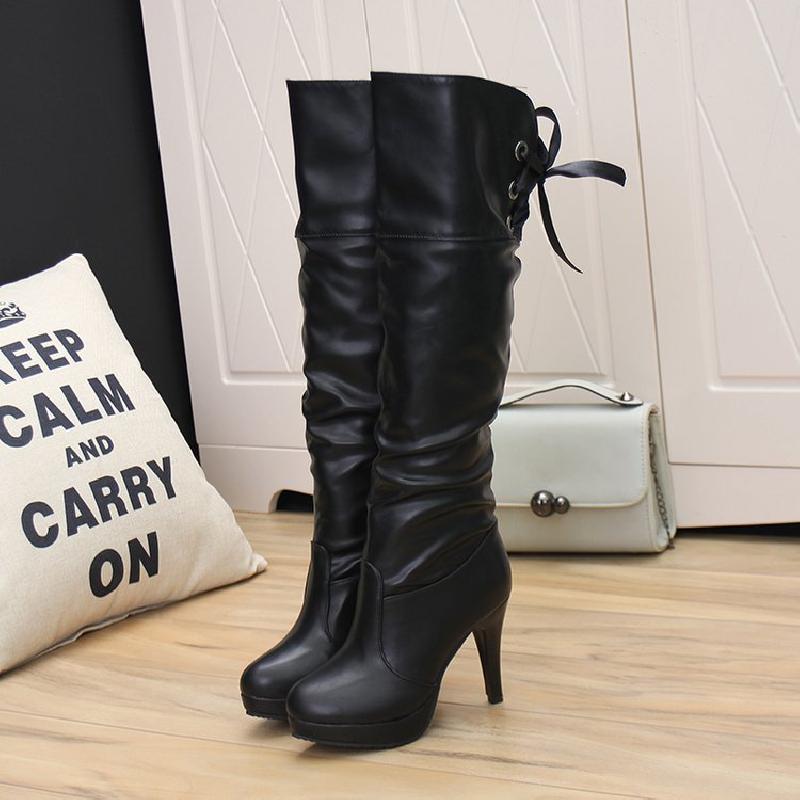 Bottes femme en PU artificiel - Ref 3354883