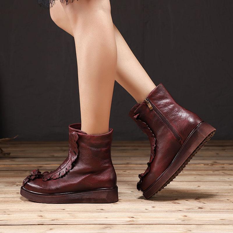 Bottes femme en Première couche de peau vache - Ref 3355078