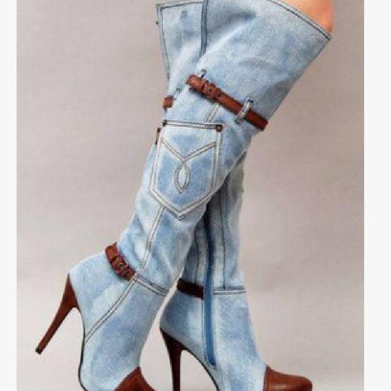 Bottes femme en Denim - Ref 3355351