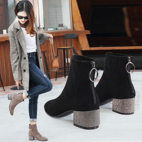 Bottes mi-saison femme QHBAMPLINA Semelles en Caoutchouc - Ref 3250082