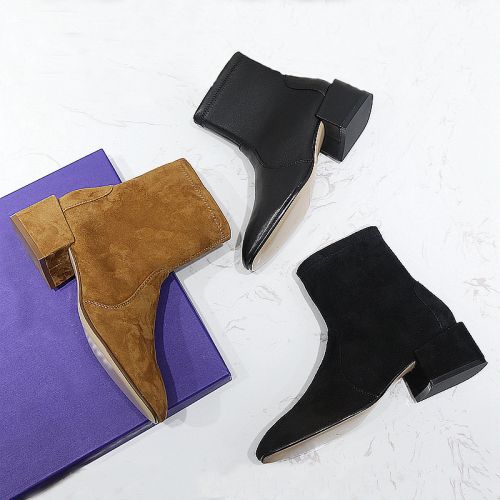 Bottes mi-saison femme CHICGEM en En cuir - Ref 3250256