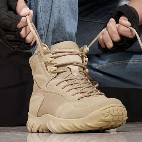 Bottes militaires pour homme en cuir de vache fendu - porter Ref 1396975