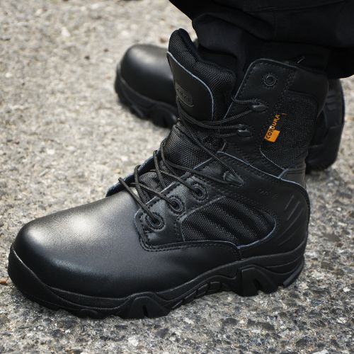 Bottes militaires pour homme en cuir de vache fendu - choc Ref 1396991