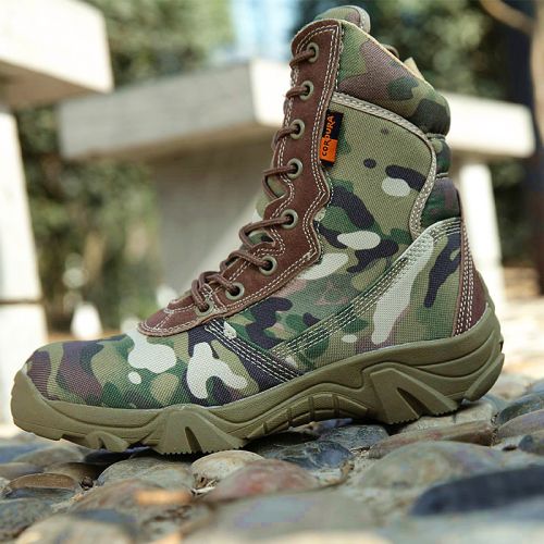 Bottes militaires pour homme en Nylon + cuir - Ref 1397031