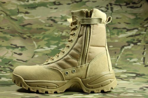 Bottes militaires en cuir de vache fendu - choc Ref 1397051