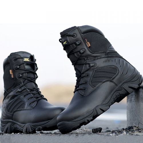 Bottes militaires pour homme en cuir de vache fendu - dérapage Ref 1397062