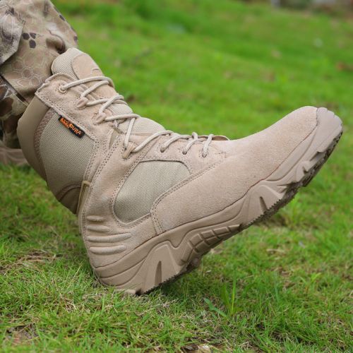 Bottes militaires pour homme RUNKIN en cuir de vache fendu - amortissement Ref 1397149