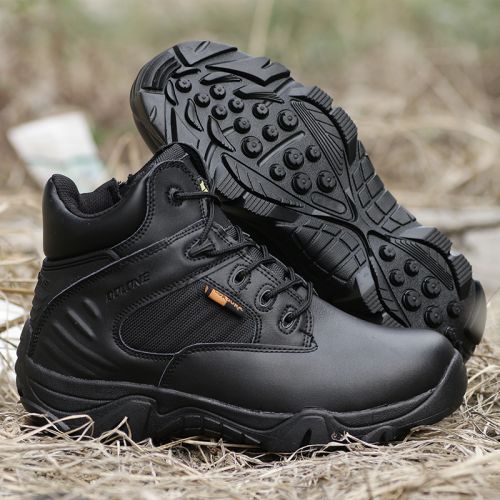 Bottes militaires pour homme en cuir de vache fendu - dérapage Ref 1397170