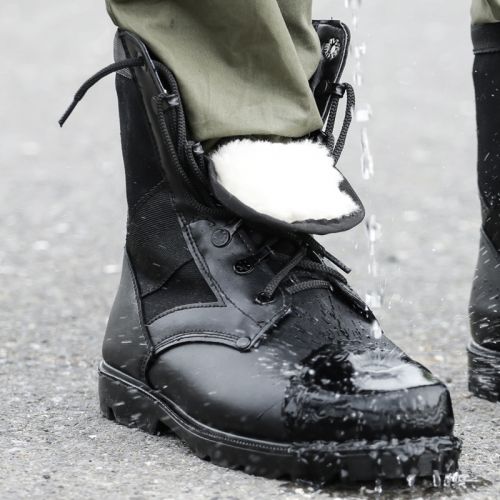 Bottes militaires pour homme en cuir de vache fendu - choc Ref 1397197